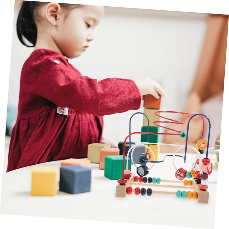 لعبة متاهة الخرز الخشبية للتعلم المبكر ومطابقة الألوان وتدريب التنسيق بين اليد والعين - Image 3